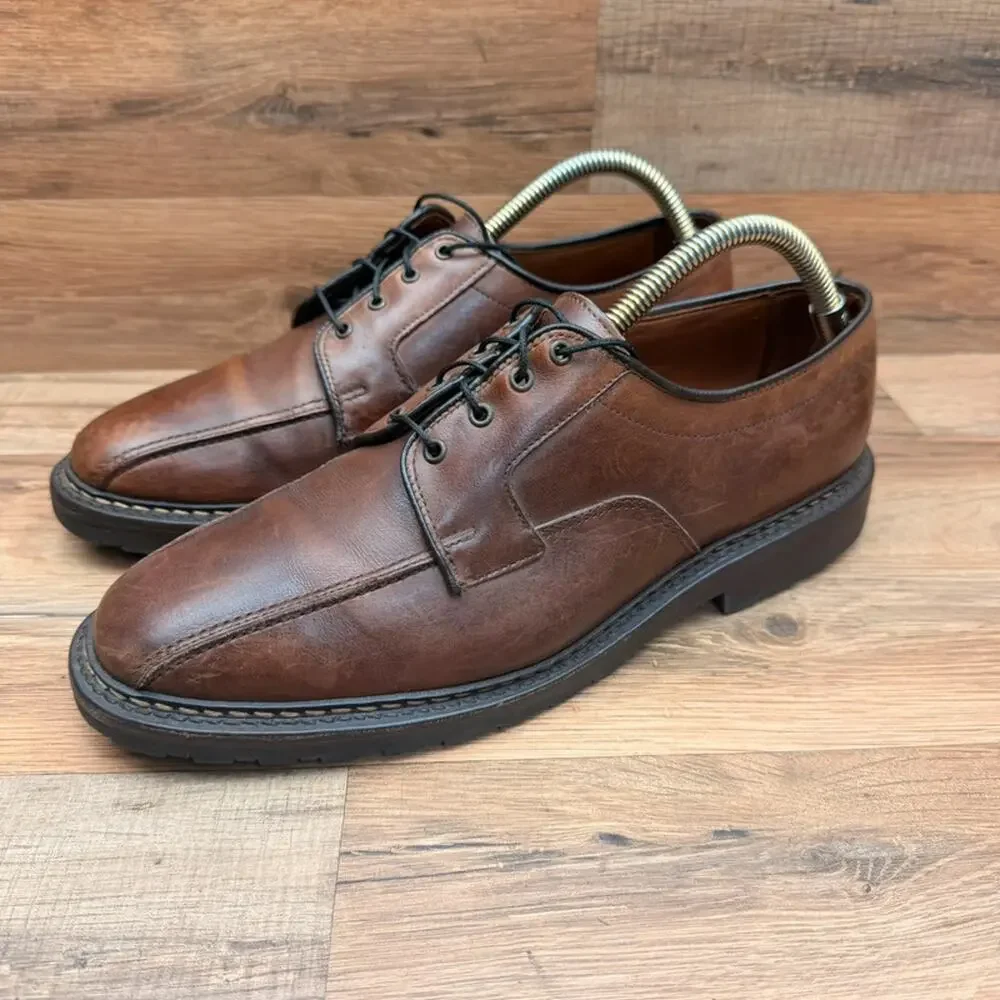 Allen Edmonds size 9D Mapleton Brown Bicycle Toe Oxford Dress Shoes